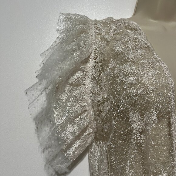 Suzi Rose Designs Womens Sheer Lace Negligee Peignoir OS White Bridal  Ethereal - Picture 4 of 8